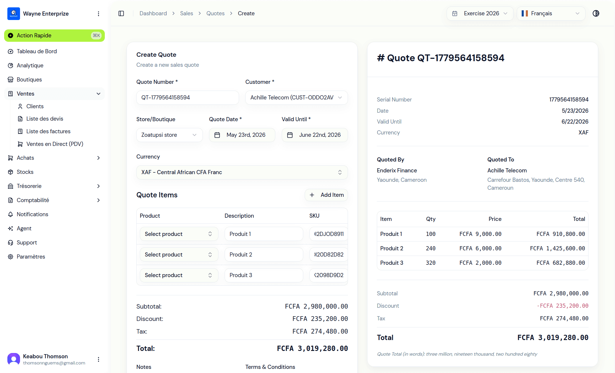 Manage step preview in Enderix Finance